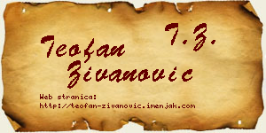 Teofan Živanović vizit kartica